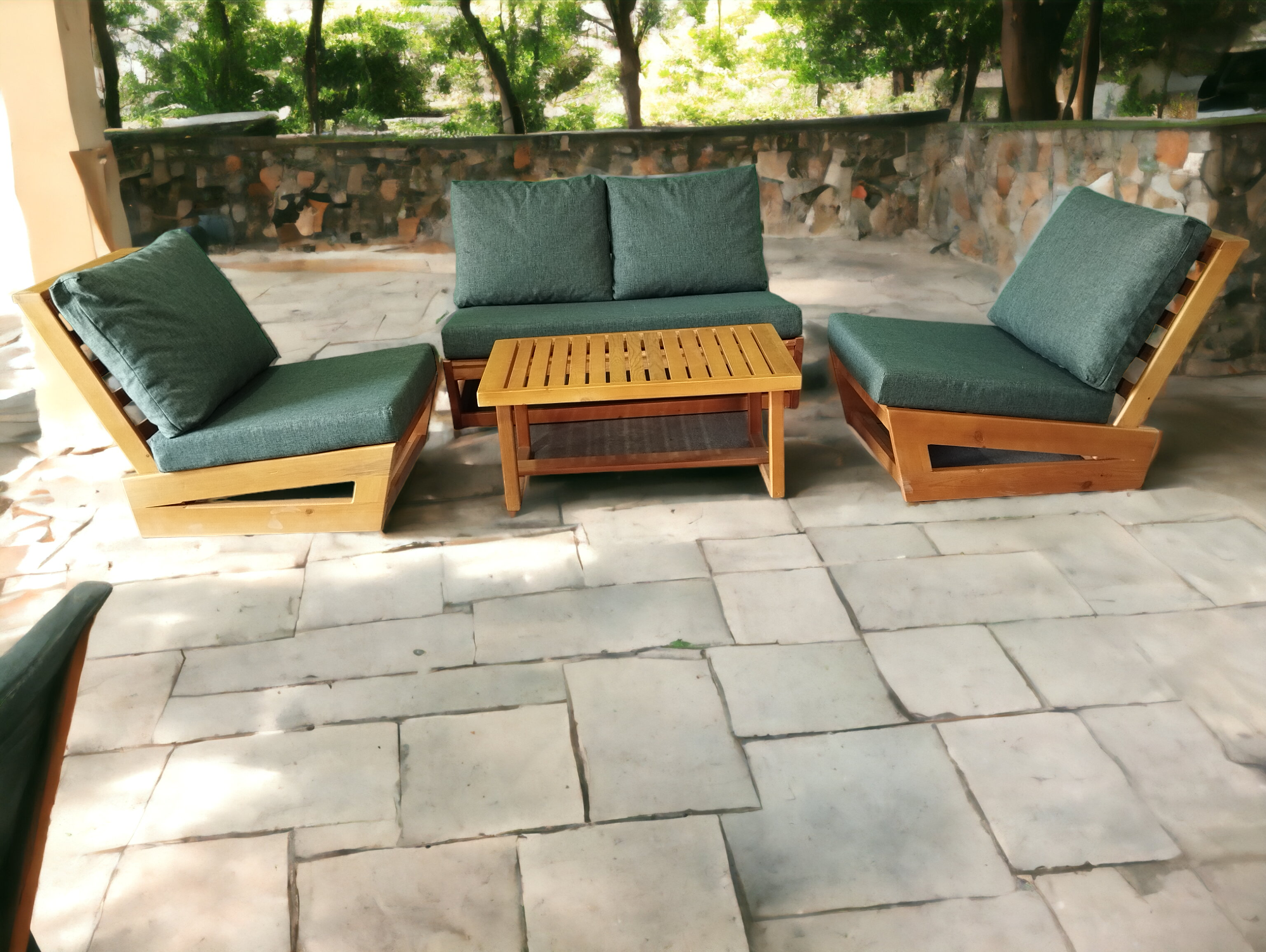 SATİVA Ahşap Bahçe Mobilyası Balkon Oturma Grubu